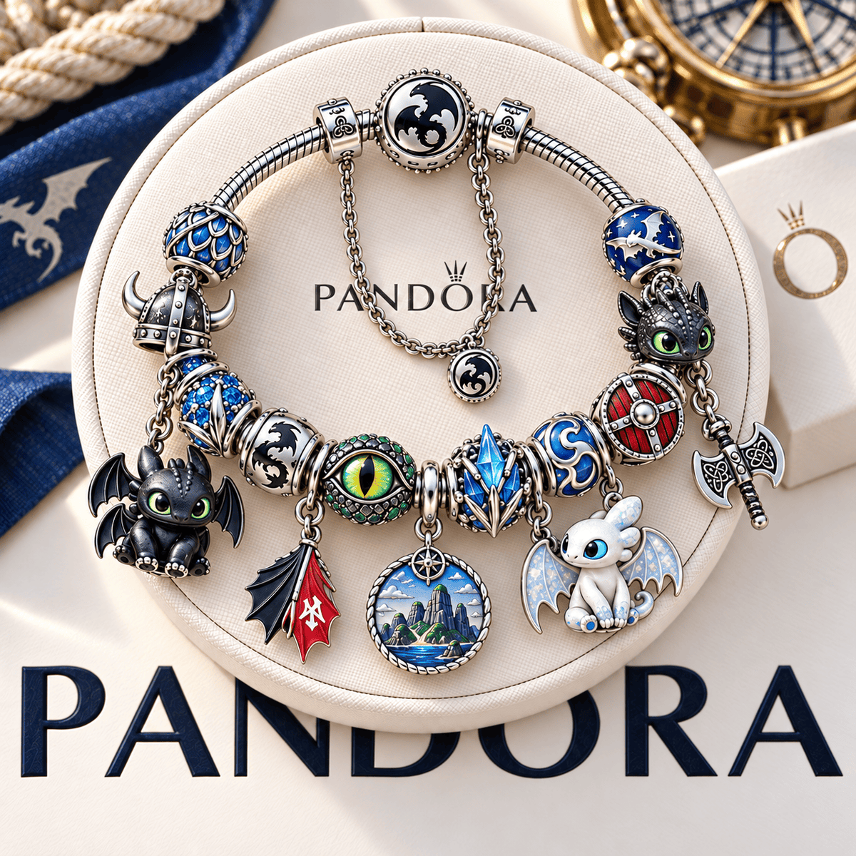 HTTYD Silver Charm Bracelet Set NTTB