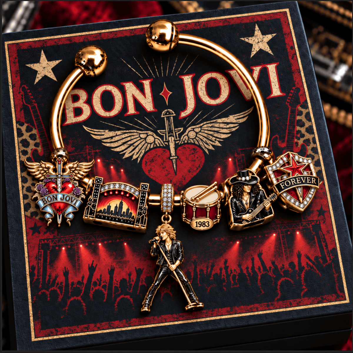 BJV Silver Charm Bracelet Set NTVA