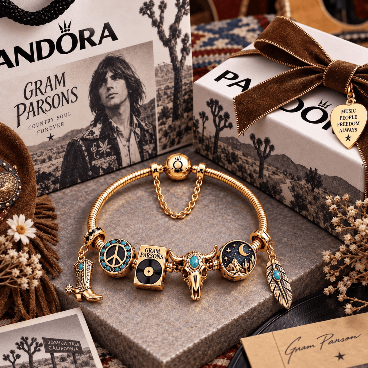 GPS Gold Charm Bracelet Set PTT