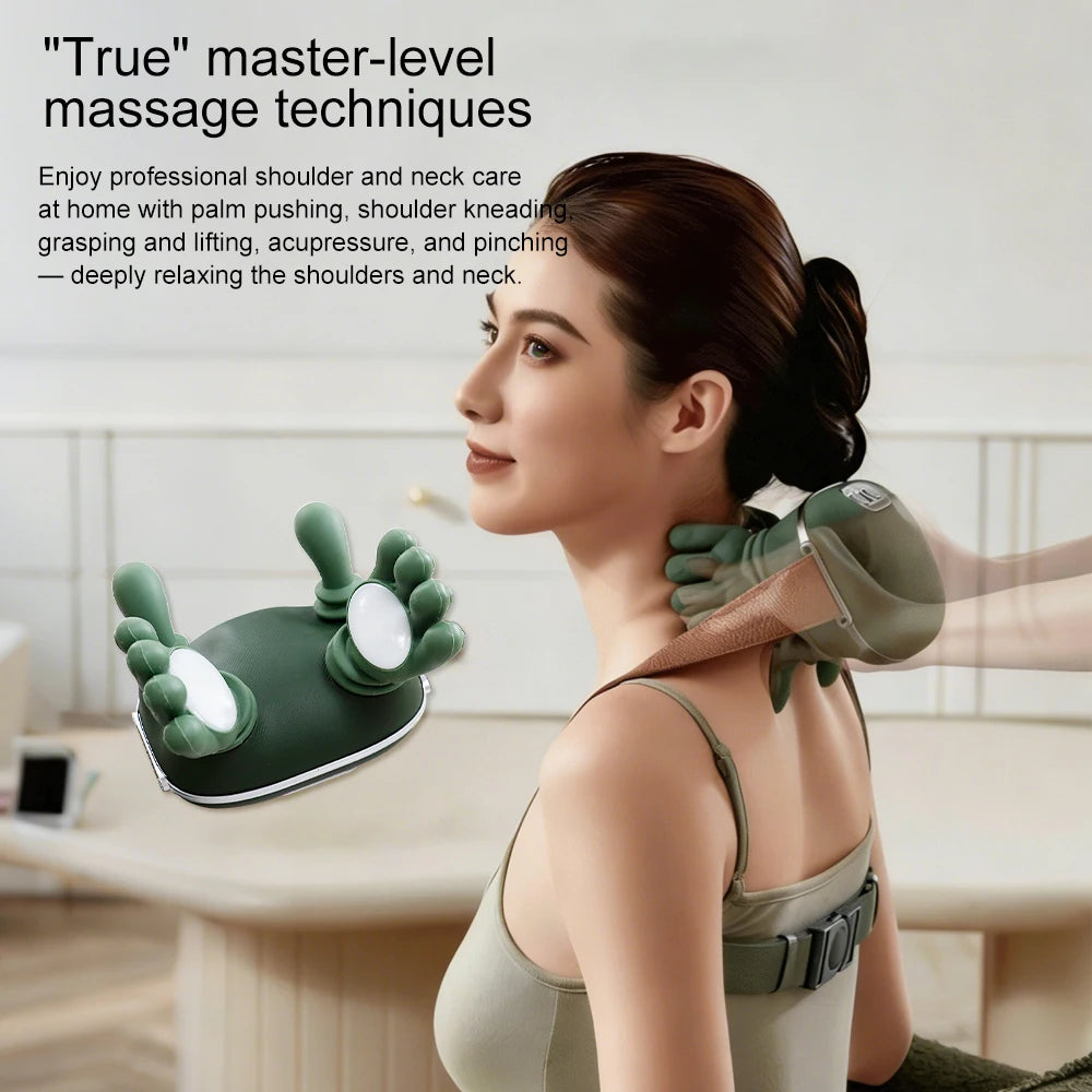 Fully Automatic Neck Shoulder Massager Finger Pressure Neck Massager Shoulder Back  Kneading Muscles Portable Home Massager