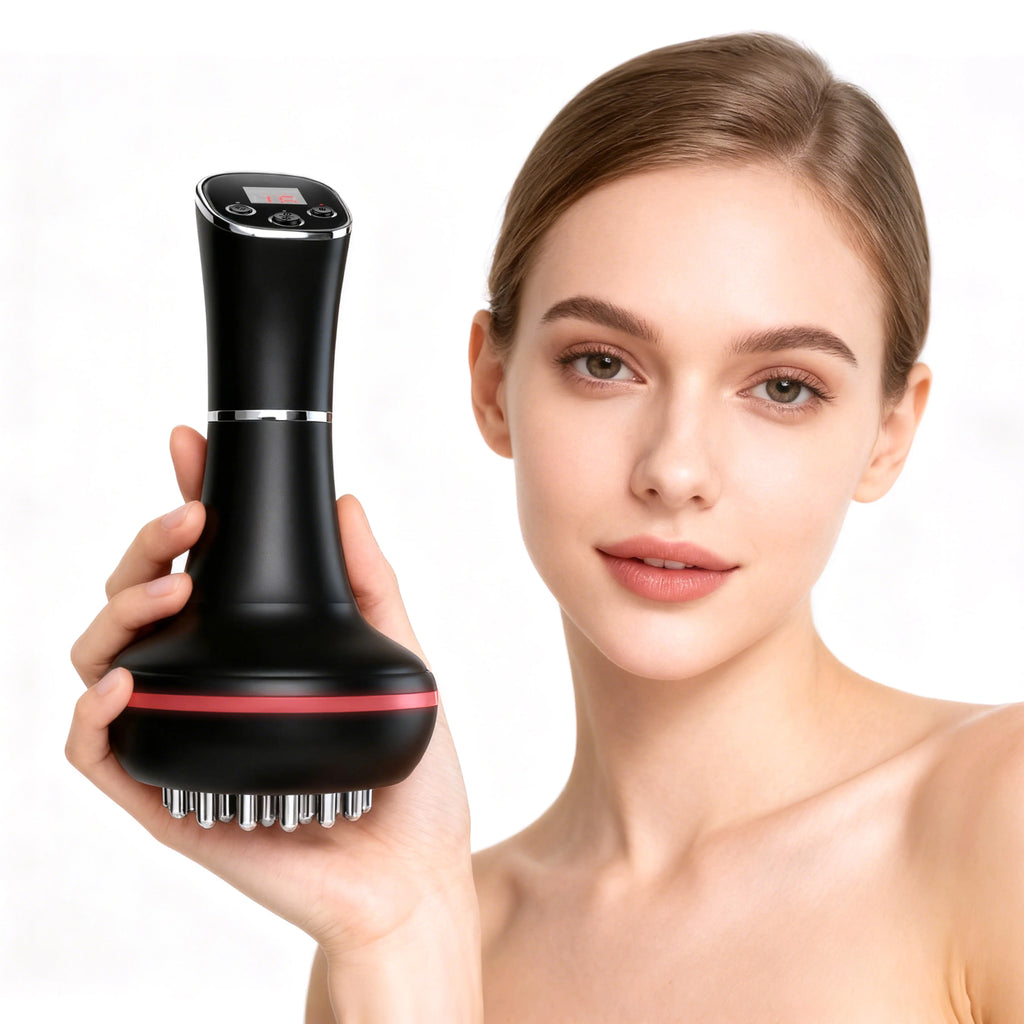 Handheld Electric Meridian Brush for Full-Body Massage Slim Waist Abdomen Gua Sha Vibration Heating Feature Perfect Holiday Gift
