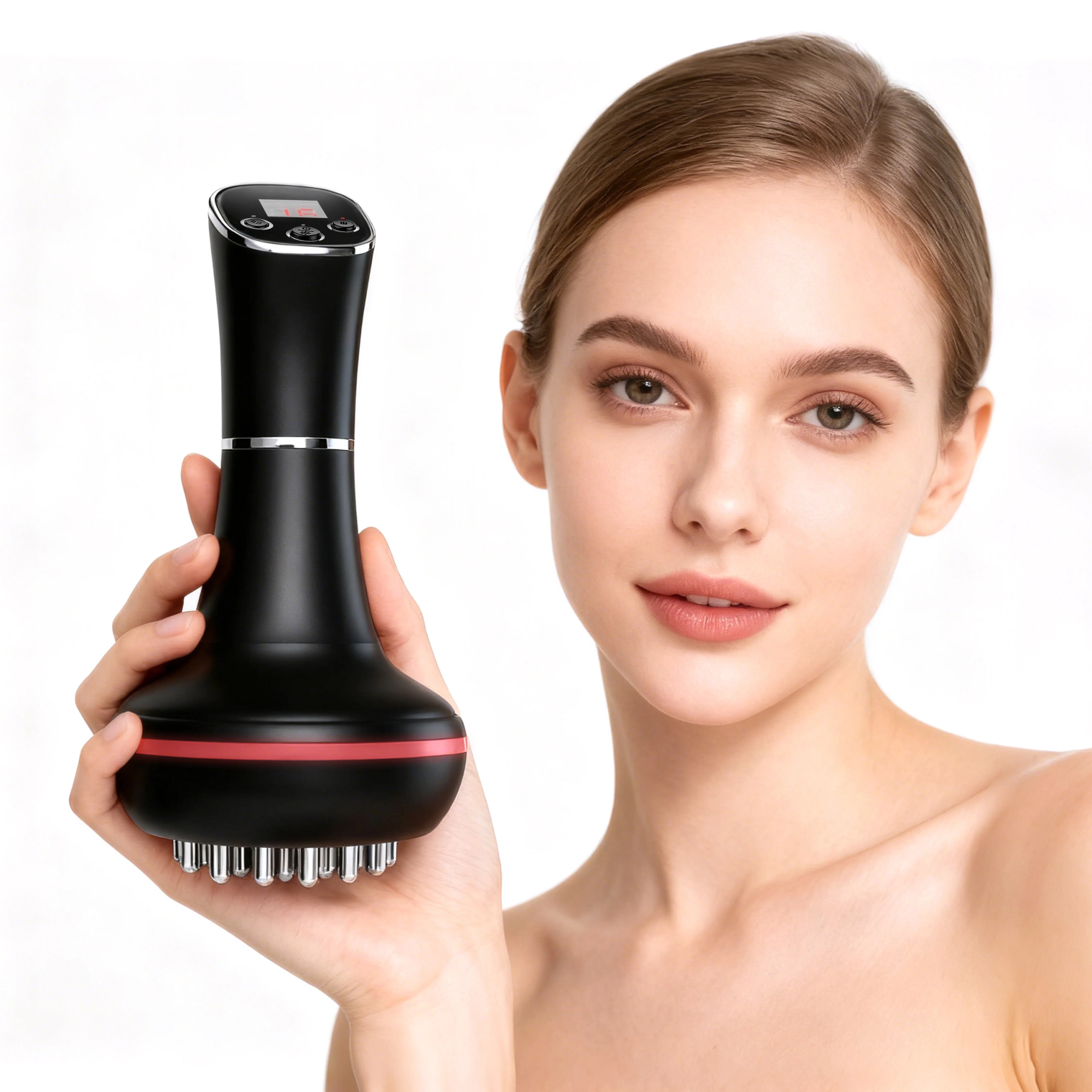 Handheld Electric Meridian Brush for Full-Body Massage Slim Waist Abdomen Gua Sha Vibration Heating Feature Perfect Holiday Gift