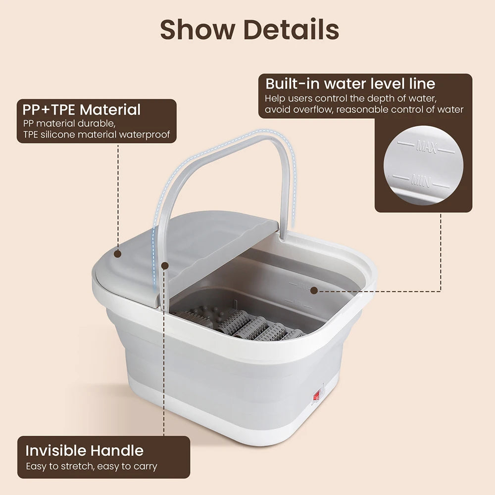 New Foot Soaking Bucket Portable Folding Home Massage Deep Bucket Knee Foot Bathtub Size Small Plastic Foot Washing Bucket